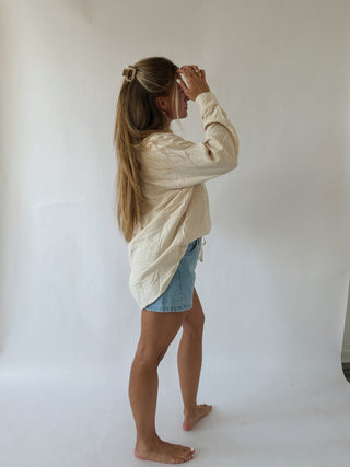 Wanderer Woven Button Down - Dove -