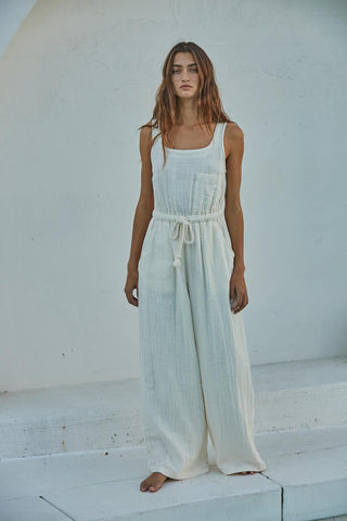 White Gauze Jumpsuit - 