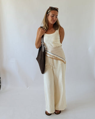 White Gauze Jumpsuit - 
