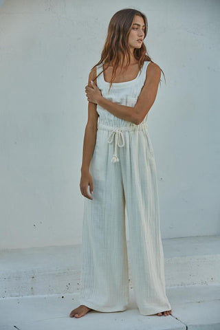 White Gauze Jumpsuit - 
