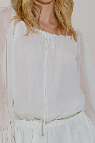 White Off Shoulder Ruffle Mini Dress -