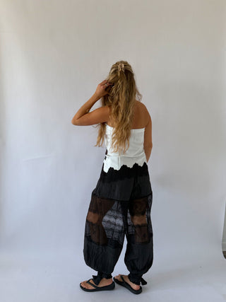 White Satin Lace Tube Top -