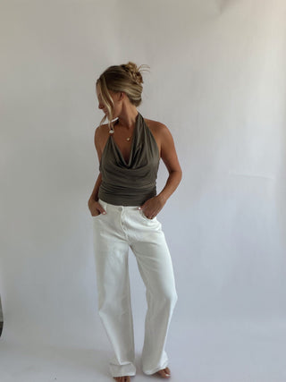 White Straight Leg Jeans -