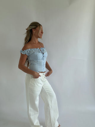 White Straight Leg Jeans -
