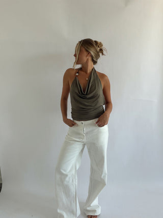 White Straight Leg Jeans -