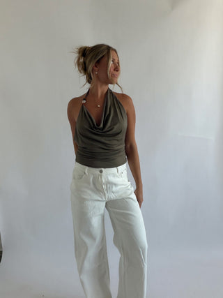 White Straight Leg Jeans -