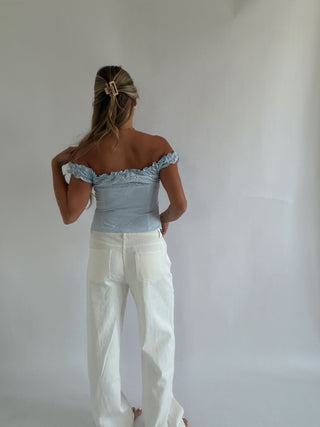 White Straight Leg Jeans -