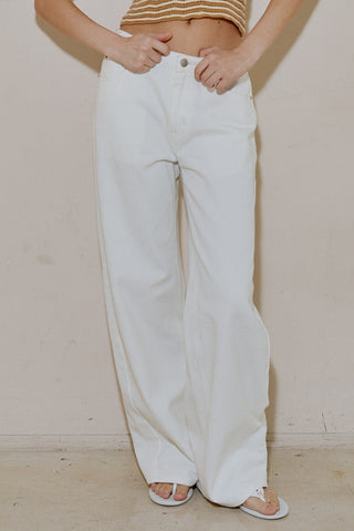 White Straight Leg Jeans -