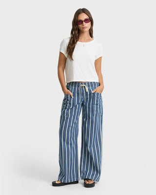 Zonte Striped Elastic Waistband Pant -