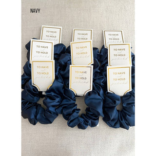 Satin Scrunchies - Navy